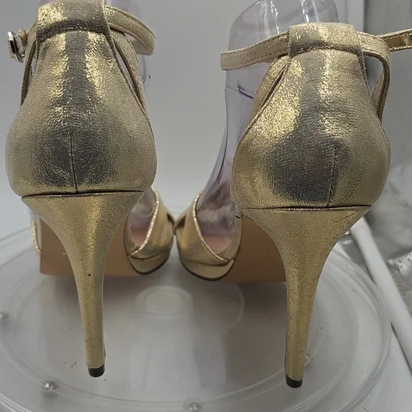 K NINA WOMENS SIZE 9m GOLD 4” HEELS - Picture 4 of 11